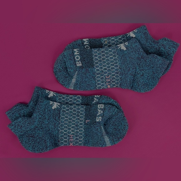 Bombas 2 Pair Unisex Athletic Honeycomb Supportive Teal Ankle Socks Medium NWOT - Picture 2 of 6